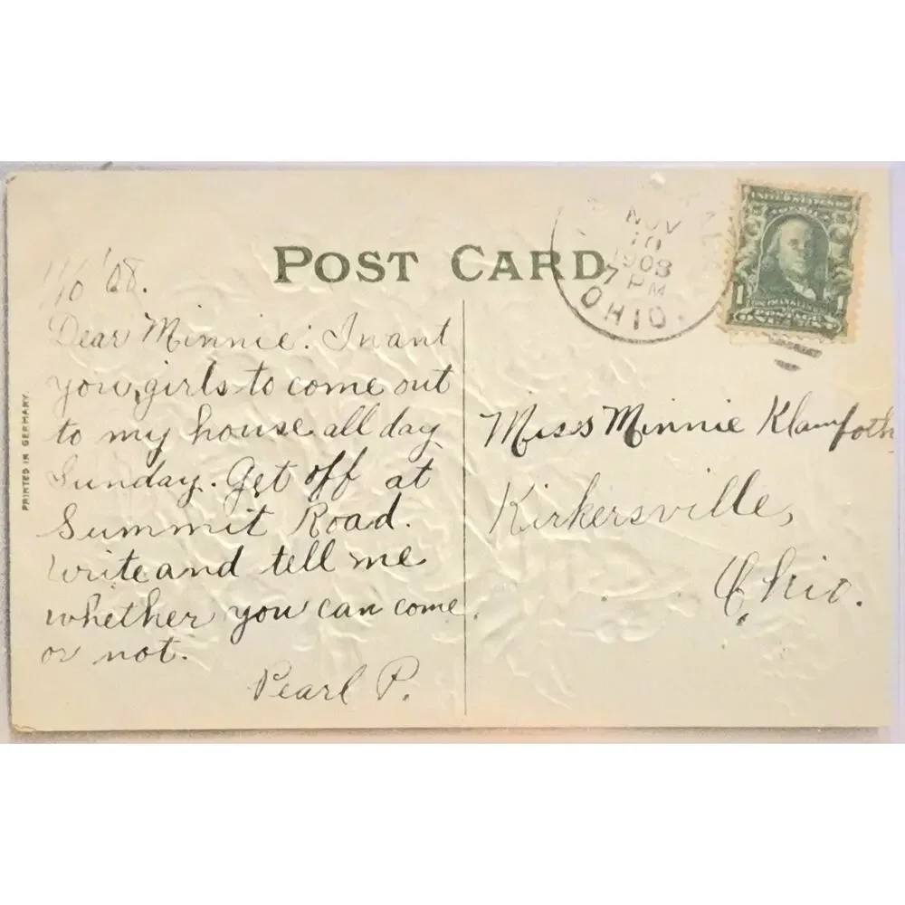 Lot Of Three Vintage Antique Embossed Postcards Flowers